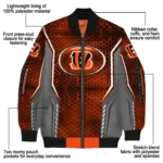 personalized cincinnati bengals power plate orange bomber jacket best selling