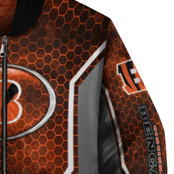 personalized cincinnati bengals power plate orange bomber jacket premium grade