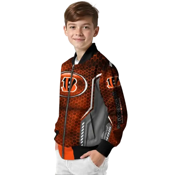 personalized cincinnati bengals power plate orange bomber jacket trendy
