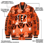 personalized cincinnati bengals pyramid shapes orange varsity jacket best selling.webp