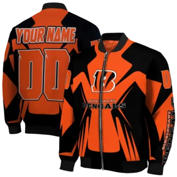 personalized cincinnati bengals spider mark orange black crocs bomber jacket fashion forward