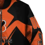 personalized cincinnati bengals spider mark orange black crocs bomber jacket best selling