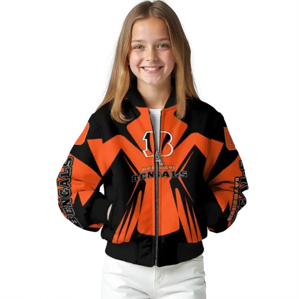 personalized cincinnati bengals spider mark orange black crocs bomber jacket top rated