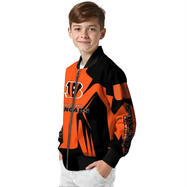 personalized cincinnati bengals spider mark orange black crocs bomber jacket trendy
