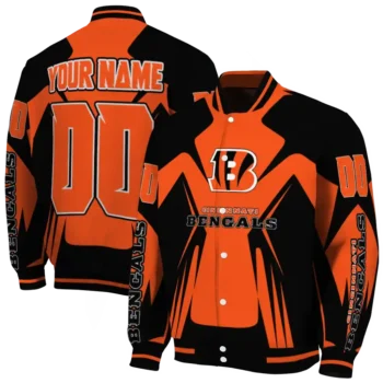 personalized cincinnati bengals spider mark orange black crocs varsity jacket fashion forward.webp