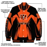 personalized cincinnati bengals spider mark orange black crocs varsity jacket best selling.webp