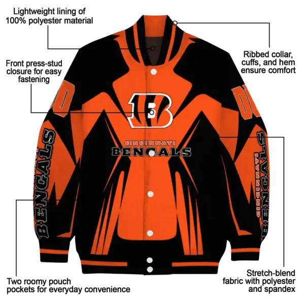 personalized cincinnati bengals spider mark orange black crocs varsity jacket new arrival.webp