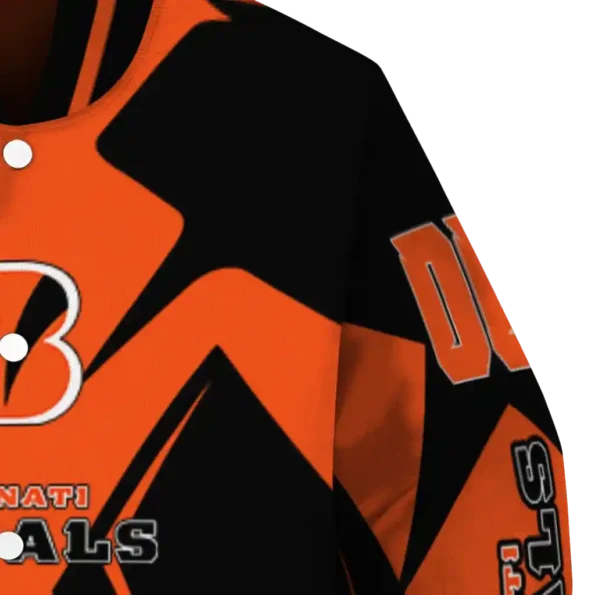 personalized cincinnati bengals spider mark orange black crocs varsity jacket premium grade.webp