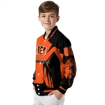 personalized cincinnati bengals spider mark orange black crocs varsity jacket best selling.webp