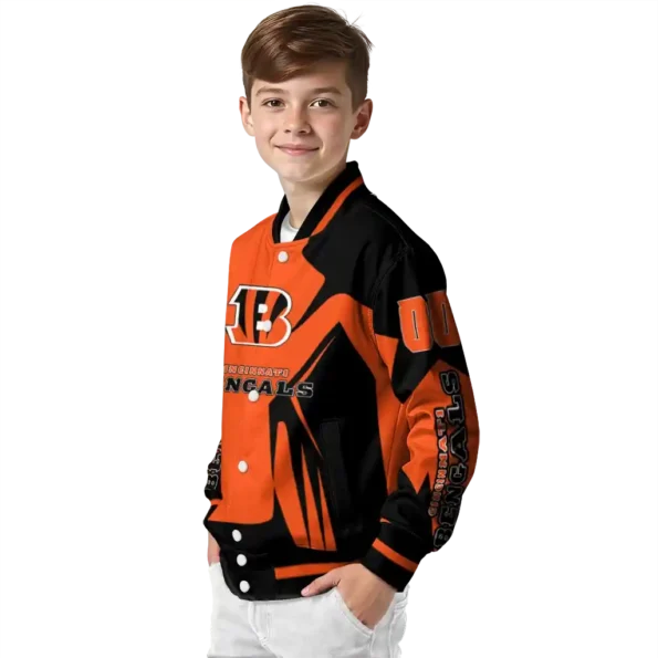 personalized cincinnati bengals spider mark orange black crocs varsity jacket trendy.webp