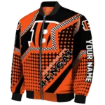 personalized cincinnati bengals star burst orange bomber jacket best selling