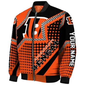 personalized cincinnati bengals star burst orange bomber jacket best selling