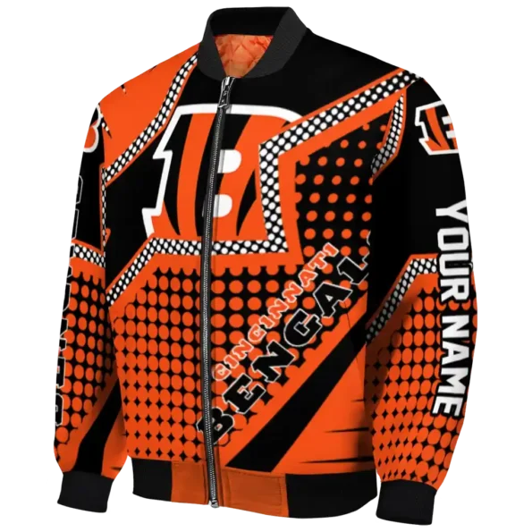 personalized cincinnati bengals star burst orange bomber jacket best selling