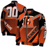 personalized cincinnati bengals star burst orange bomber jacket best selling