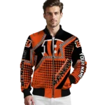 personalized cincinnati bengals star burst orange bomber jacket best selling