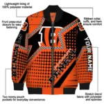 personalized cincinnati bengals star burst orange bomber jacket best selling