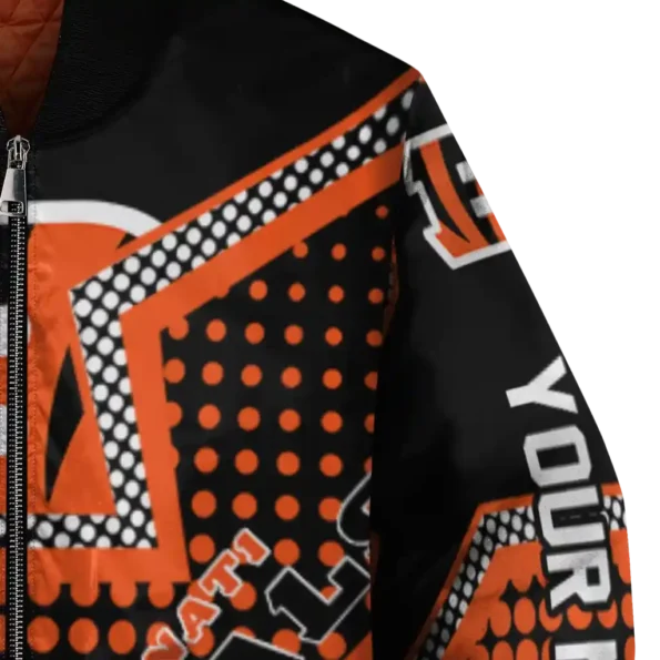 personalized cincinnati bengals star burst orange bomber jacket premium grade