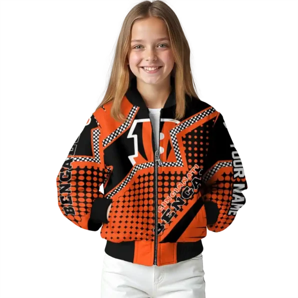 personalized cincinnati bengals star burst orange bomber jacket top rated