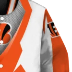 personalized cincinnati bengals v stripes orange white varsity jacket best selling.webp
