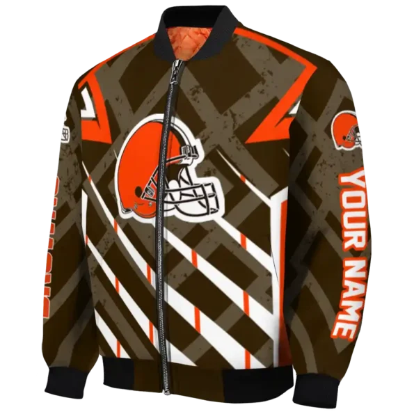 personalized cleveland browns chevron angles brown bomber jacket best selling