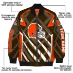 personalized cleveland browns chevron angles brown bomber jacket best selling