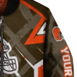 personalized cleveland browns chevron angles brown bomber jacket best selling
