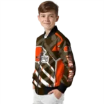 personalized cleveland browns chevron angles brown bomber jacket best selling