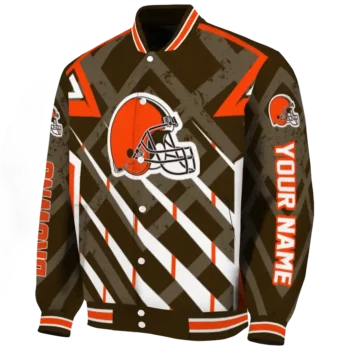 personalized cleveland browns chevron angles brown varsity jacket best selling.webp
