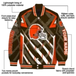 personalized cleveland browns chevron angles brown varsity jacket best selling.webp