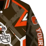 personalized cleveland browns chevron angles brown varsity jacket best selling.webp