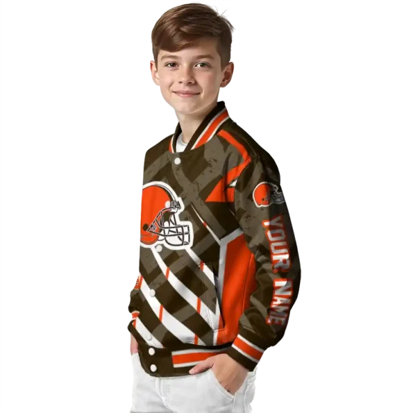 personalized cleveland browns chevron angles brown varsity jacket trendy.webp