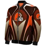 personalized cleveland browns mesh chest brown crocs black bomber jacket best selling