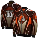 personalized cleveland browns mesh chest brown crocs black bomber jacket best selling