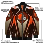 personalized cleveland browns mesh chest brown crocs black bomber jacket best selling