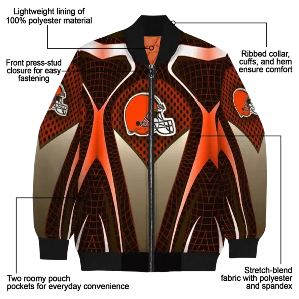 personalized cleveland browns mesh chest brown crocs black bomber jacket new arrival