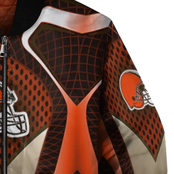 personalized cleveland browns mesh chest brown crocs black bomber jacket premium grade