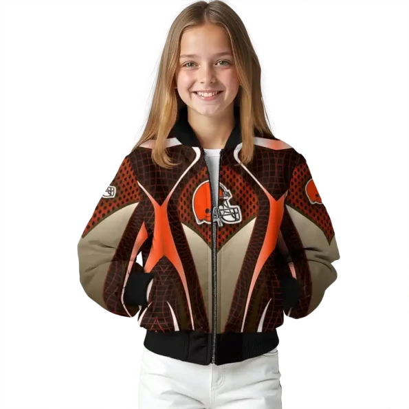 personalized cleveland browns mesh chest brown crocs black bomber jacket top rated