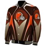 personalized cleveland browns mesh chest brown crocs black varsity jacket best selling.webp