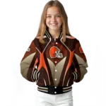 personalized cleveland browns mesh chest brown crocs black varsity jacket best selling.webp