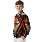 personalized cleveland browns mesh chest brown crocs black varsity jacket best selling.webp