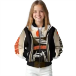 personalized cleveland browns mesh effect brown black bomber jacket best selling