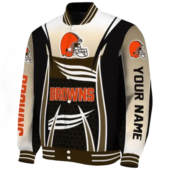 personalized cleveland browns mesh effect brown black varsity jacket best selling.webp