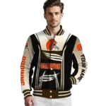 personalized cleveland browns mesh effect brown black varsity jacket best selling.webp