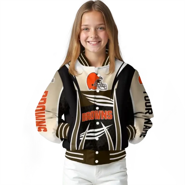 personalized cleveland browns mesh effect brown black varsity jacket top rated.webp