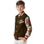 personalized cleveland browns razorback outline brown nude varsity jacket best selling.webp