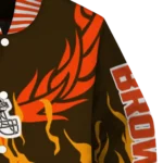 personalized cleveland browns winged blaze brown white varsity jacket best selling.webp