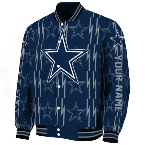 personalized dallas cowboys bolt stripe blue varsity jacket best selling.webp