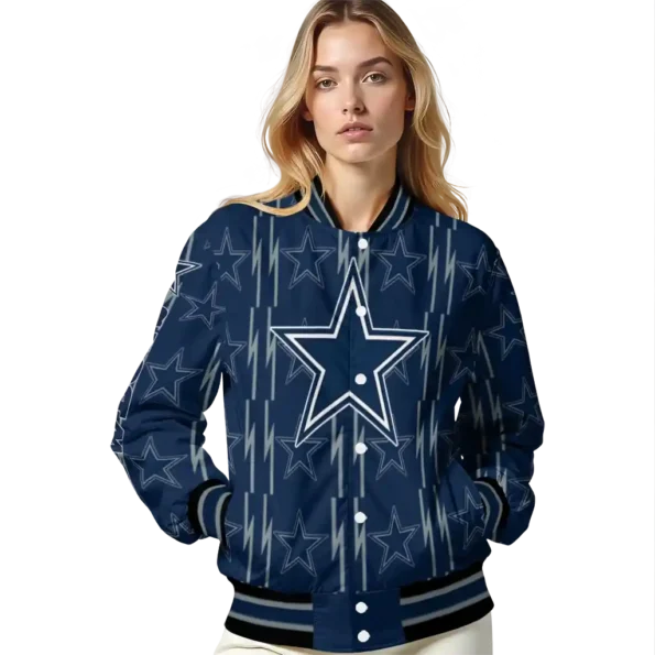 personalized dallas cowboys bolt stripe blue varsity jacket latest model.webp