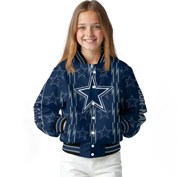 personalized dallas cowboys bolt stripe blue varsity jacket top rated.webp