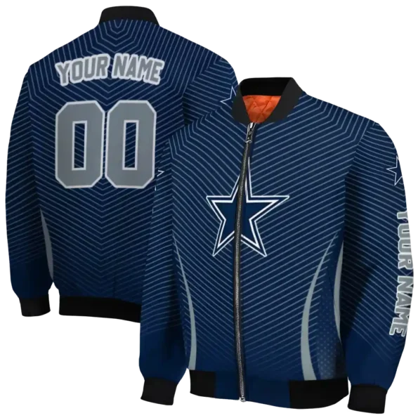 personalized dallas cowboys chevron arrow blue bomber jacket fashion forward